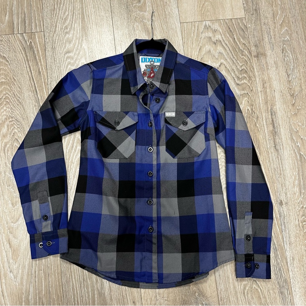 DIXXON women’s Portside blue/black flannel shirt